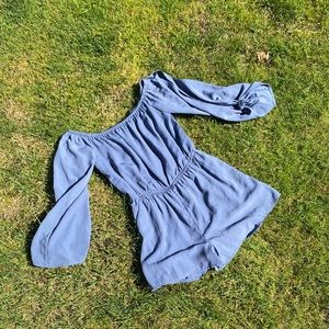 Pastel Blue Long Sleeve Romper